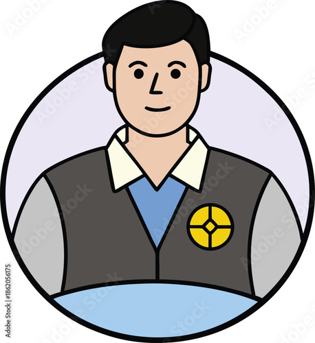 Stipple shaded crafted icon authentic handcrafted