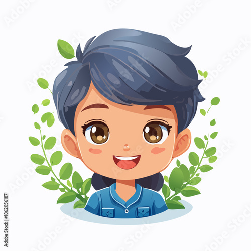 Earth elemental 2D vector illustration character