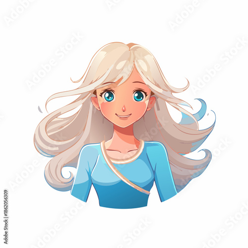 Wind elemental 2D vector illustration character