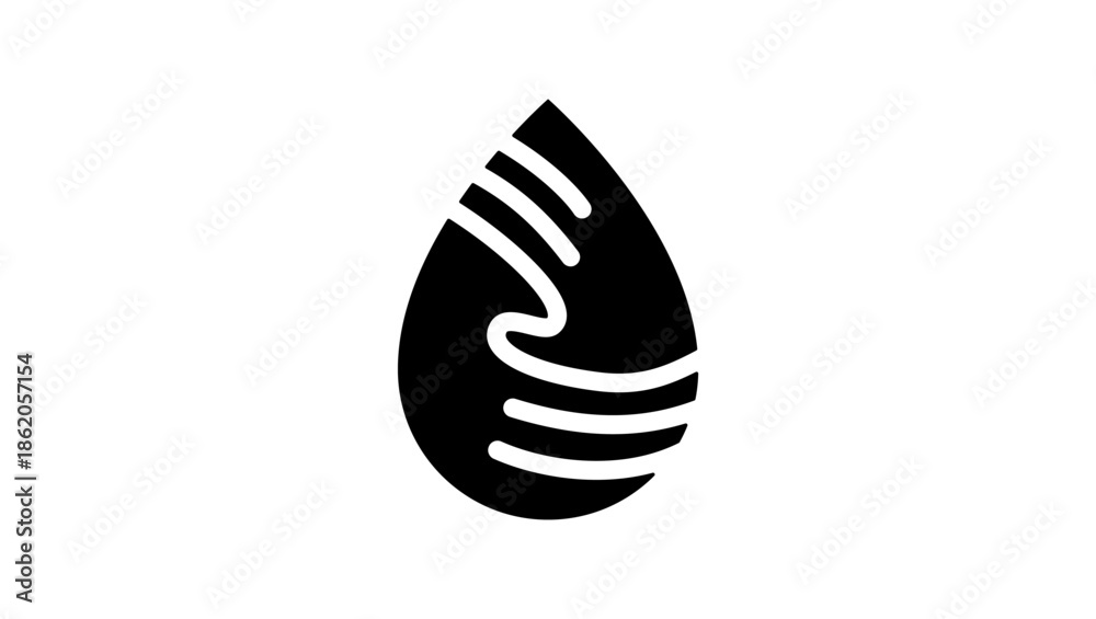 Fototapeta premium Drop Hands symbol, black isolated silhouette