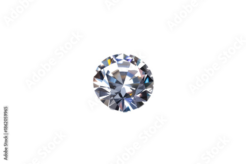 A diamond is viewed from directly above on a white background