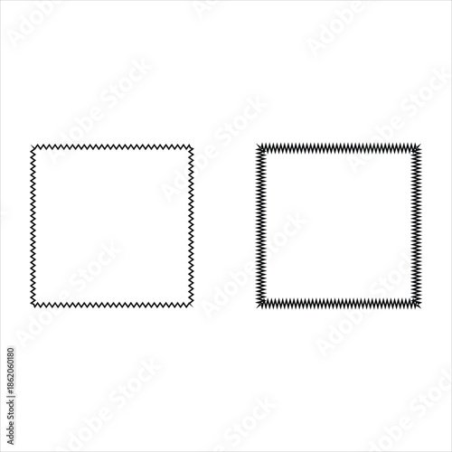 Set of blank vintage photo frames and postal stamp stickers featuring old paper textures and square border design templates for business mail illustrations