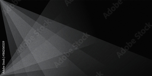 Modern black white abstract background. Minimal. Gradient. Dark grey banner with geometric shapes, lines, stripes, triangles. Design. Futuristic. Cut paper or metal effect.vector eps10