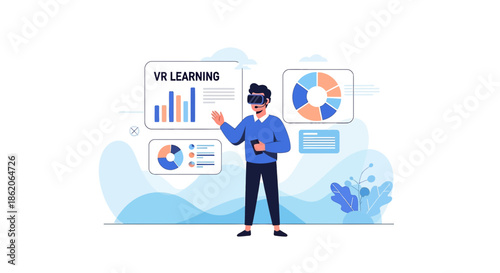Virtual Reality Learning Illustration: Immersive Educational Experience with Data Visualization