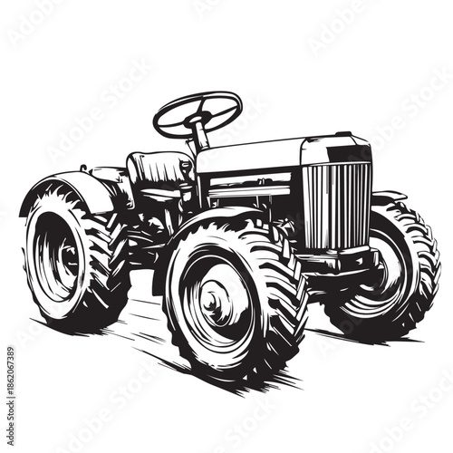 tractor isolated on white