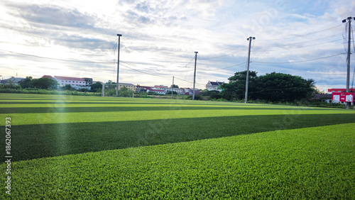 Artificial turf football field in Lao