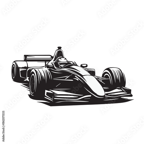 racing car on a white background