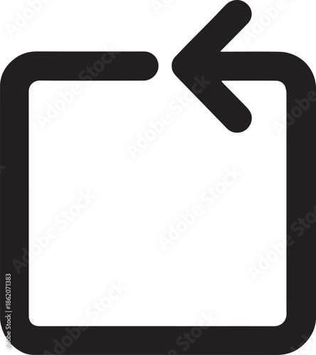 System reset icon using square loop arrow symbolizing restart, refresh, and process control