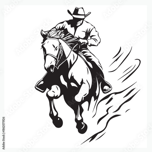 cowboy riding horse