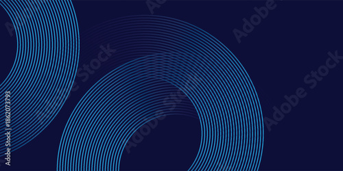 Abstract blue glowing geometric lines modern shiny blue circle lines pattern. vector illustration eps10
