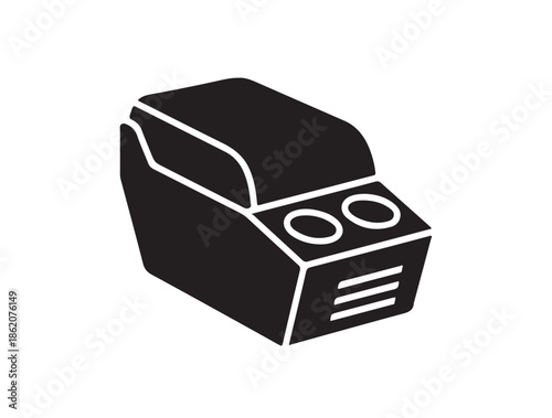 Armrest Console icon white background.