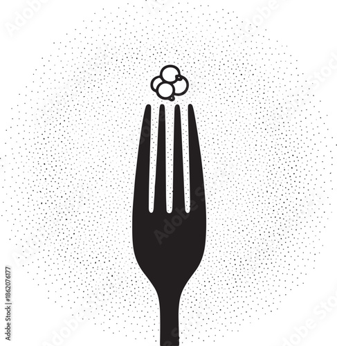 Fork with three olive picks isolated on transparent background