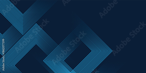 Blue geometric abstract background overlapping layers on bright space with line effect decoration. Circle style concept modern graphic design simple vector illustration eps10