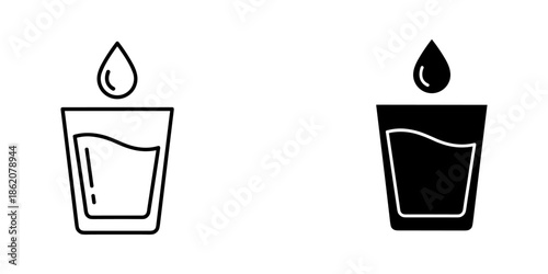 Water Glass Illustration vs Oil Drop Illustration