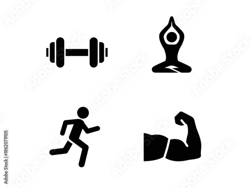 Vektor fitness and exercise equipment set