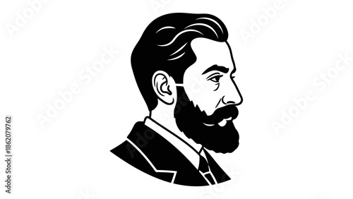 Illustration of a man with beard and suit
