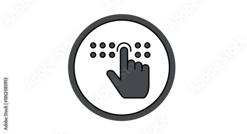 Touch Gesture on Braille Dots Accessibility Icon
