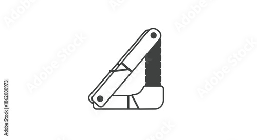 Braille Slate and Stylus Tool Line Art Illustration