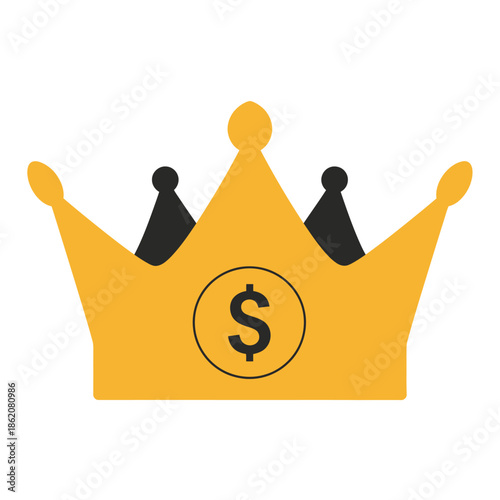 Golden Crown with Dollar Sign Emblem.