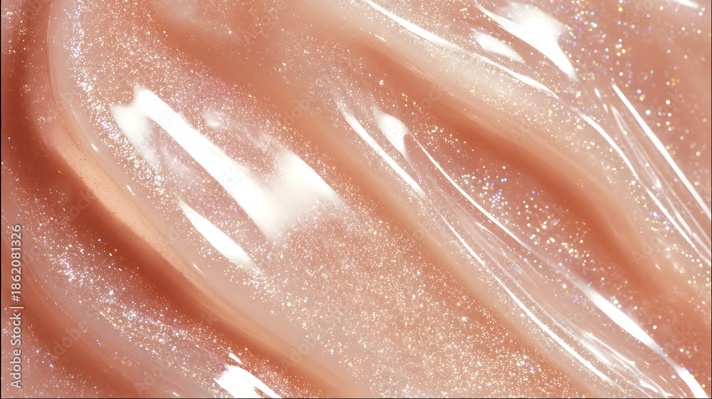 Fototapeta premium Abstract Swirls of Pearlescent Shimmering Cosmetic Cream