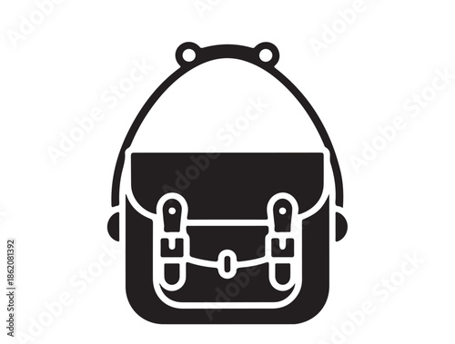 Saddle Bag icon white in silhouette white background.