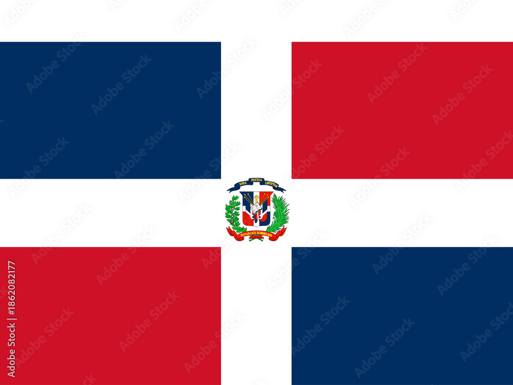 Fototapeta premium illustration of Dominican Republic flag