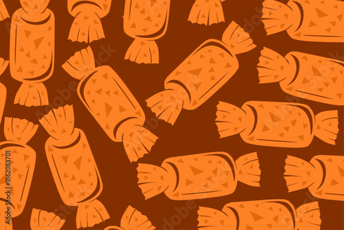 Orange Candy Seamless Pattern Design for Packaging
