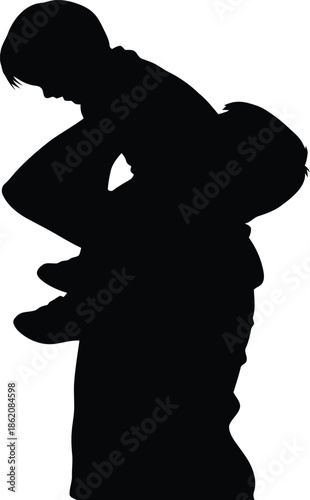 Silhouette of a pregnant woman with her hands on her belly