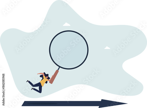 Searching for business direction, strategy or discover business opportunity or solution for work difficulty concept,life and employment of people.