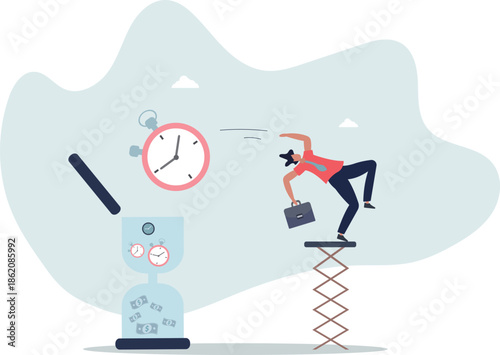 Time is money, long term investment return, retirement pension fund concept,life and employment of people.