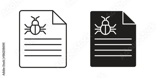 Bug report icons in trendy flat style. symbol for your web site design, app, UI Vector EPS 10.