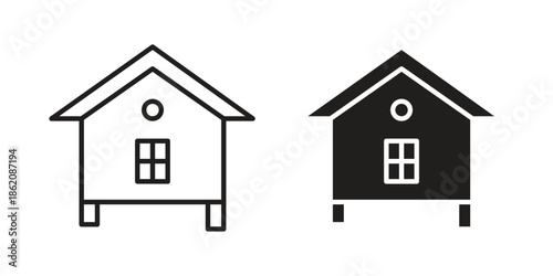 Chicken coop icons in trendy flat style. symbol for your web site design, app, UI Vector EPS 10.