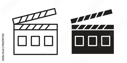 Cinema flapper icons in trendy flat style. symbol for your web site design, app, UI Vector EPS 10.