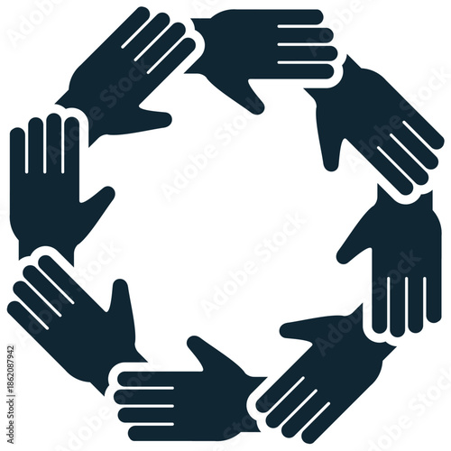 Solidarity icon vector for united community strength. Ideal for illustrating holding hands, diversity circles, mutual aid, and social harmony.