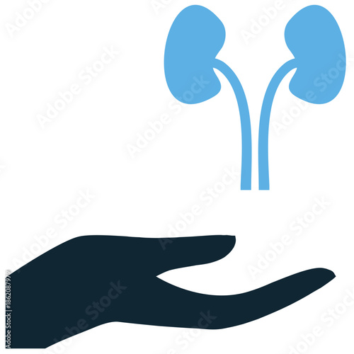 Organ donation icon vector for transplant awareness. Ideal for illustrating kidneys, hearts, lungs, medical gifts, and saving lives.