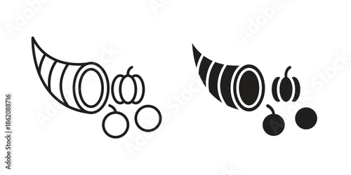 Cornucopia icons in trendy flat style. symbol for your web site design, app, UI Vector EPS 10.