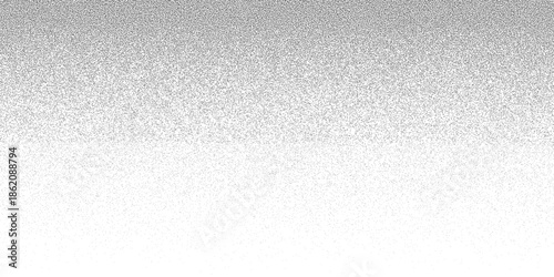 Gradient noise pattern. Snow falling from above. Fades grain transition. Faded spray patern. Smooth grainy grit. Fadew grunge stipple texture. Fading pointillism. Dot background. Vector illustration