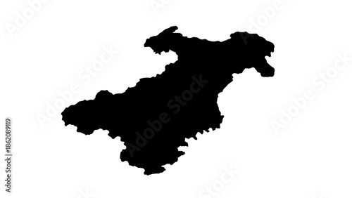 Map silhouette of a region on white background