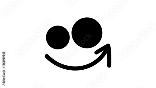 Smile-shaped camera, black isolated silhouette