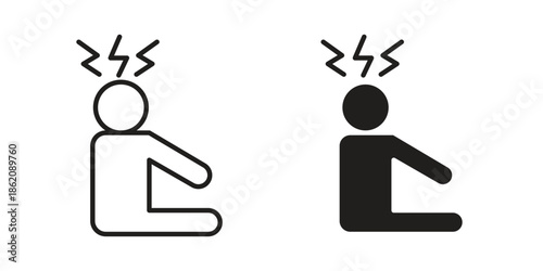 Depression icons in trendy flat style. symbol for your web site design, app, UI Vector EPS 10.