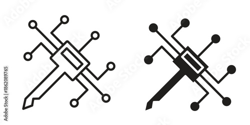 Digital key icons in trendy flat style. symbol for your web site design, app, UI Vector EPS 10.