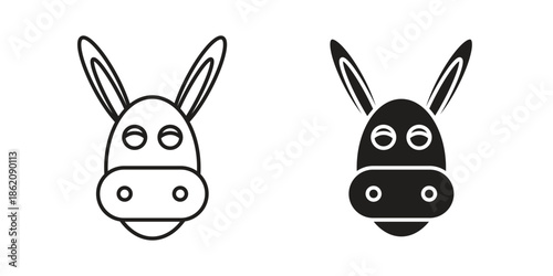 Donkey icons in trendy flat style. symbol for your web site design, app, UI Vector EPS 10.
