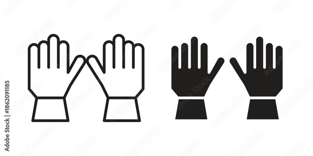 Obraz premium Gloves icons in trendy flat style. symbol for your web site design, app, UI Vector EPS 10.