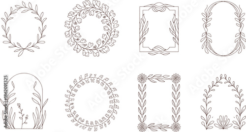 Intricate floral and leafy border in black and white