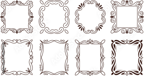 Ornate black and white decorative frames with intricate floral and swirl patterns floral patterns swirl ornate borders