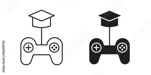 Game based learning icons in trendy flat style. symbol for your web site design, app, UI Vector EPS 10.