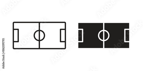 Football field icons in trendy flat style. symbol for your web site design, app, UI Vector EPS 10.