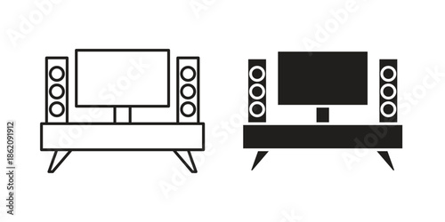 Home cinema icons in trendy flat style. symbol for your web site design, app, UI Vector EPS 10.