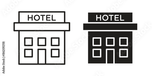 hotel icons in trendy flat style. symbol for your web site design, app, UI Vector EPS 10.
