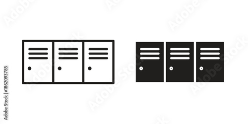 Lockers icons in trendy flat style. symbol for your web site design, app, UI Vector EPS 10.